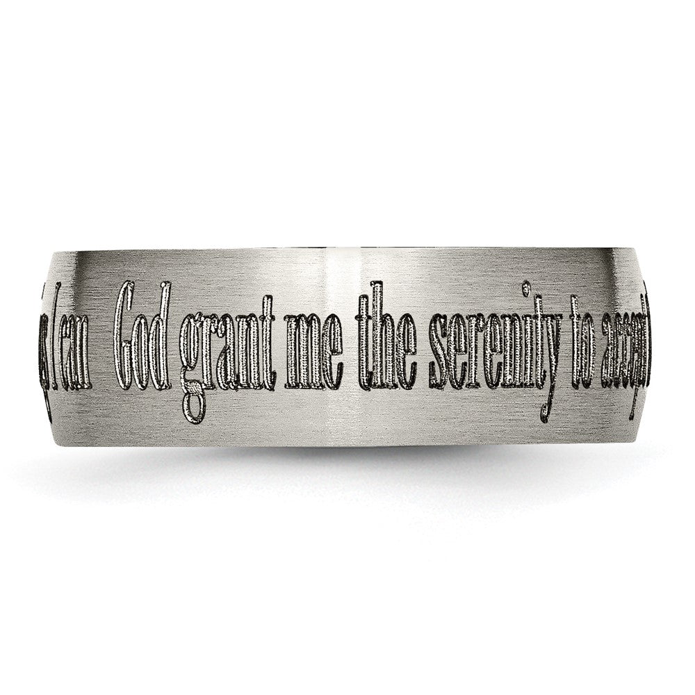 Chisel Titanium Brushed Serenity Prayer Laser Design 8mm Band