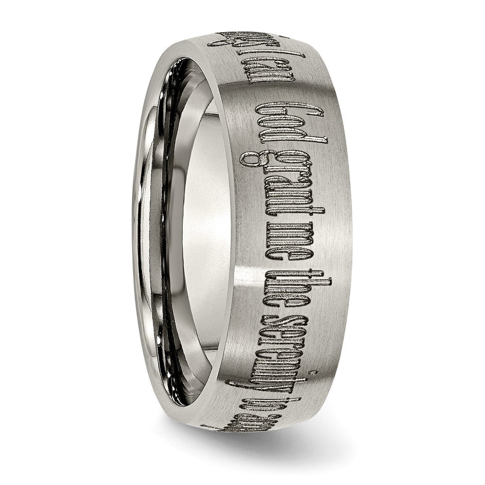 Chisel Titanium Brushed Serenity Prayer Laser Design 8mm Band