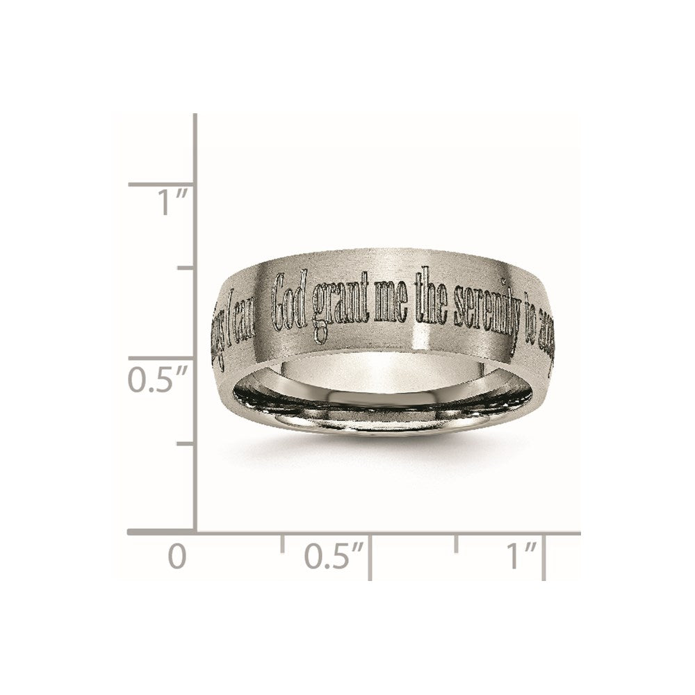 Chisel Titanium Brushed Serenity Prayer Laser Design 8mm Band