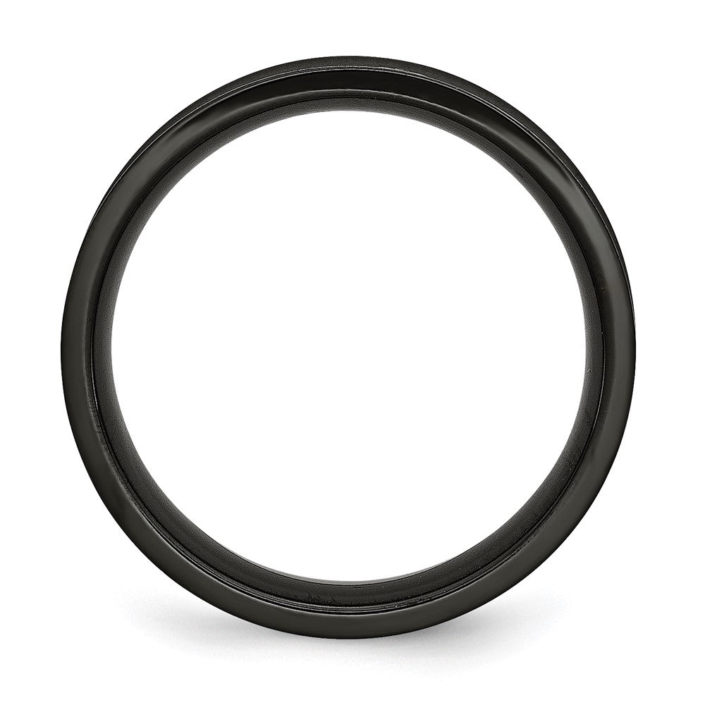 Titanium Cross Black IP-plated 6mm Concave Band