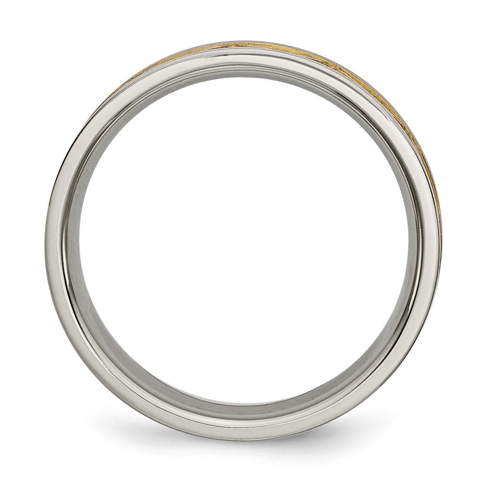 Titanium Brushed and Yellow IP-plated Ladies 6mm Band