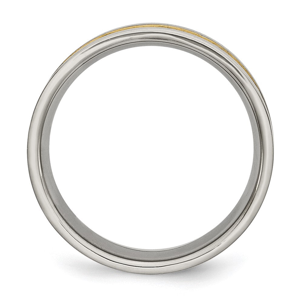 Titanium Brushed and Yellow IP-plated Mens 8mm Band