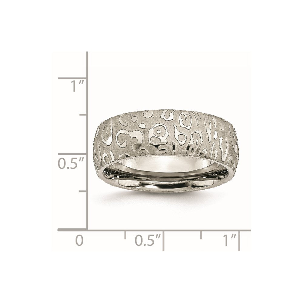 Chisel Titanium Brushed and Polished Textured 8mm Band