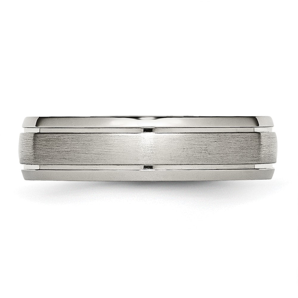 Chisel Titanium Brushed and Polished 6mm Grooved Edge Band