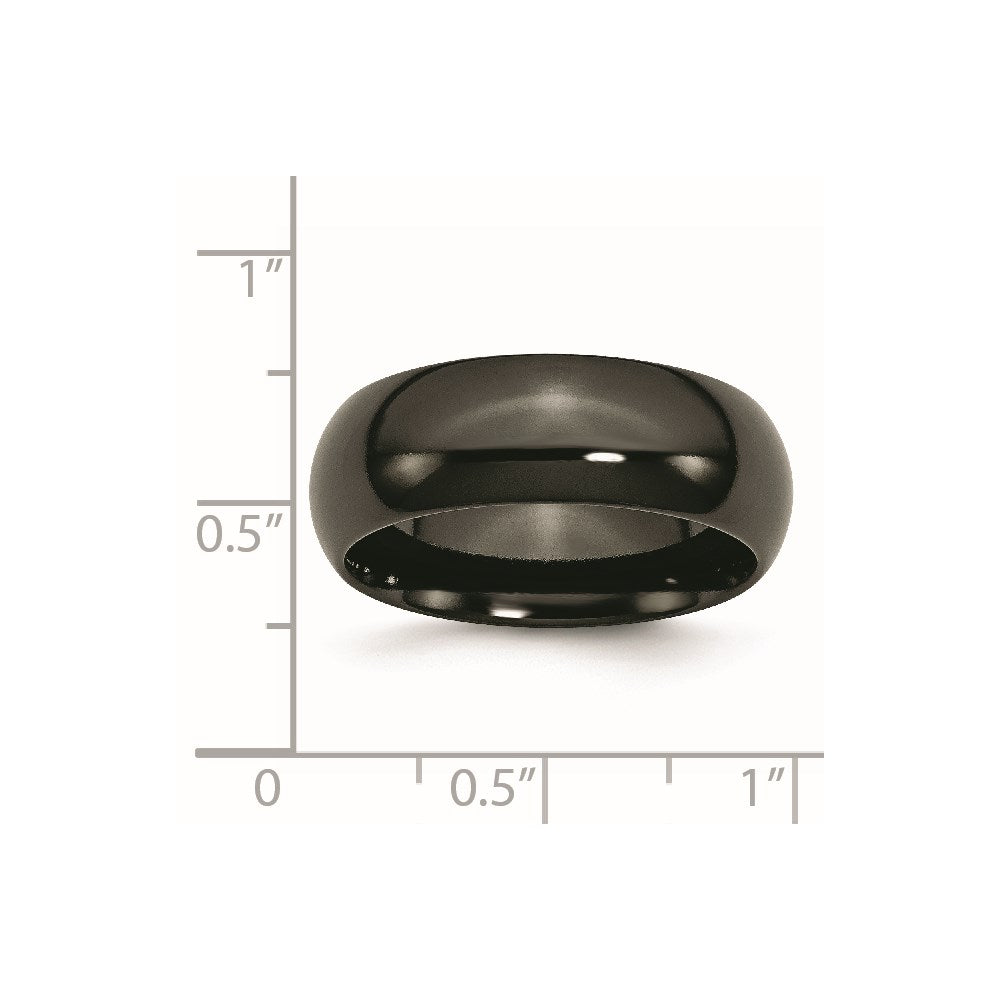 Chisel Titanium Black Ti Polished 8mm Band