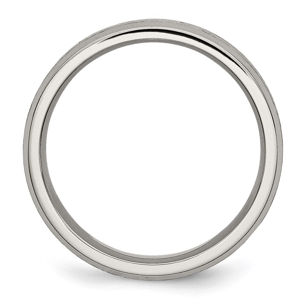 Chisel Titanium Brushed Center 6mm Beveled Edge Band