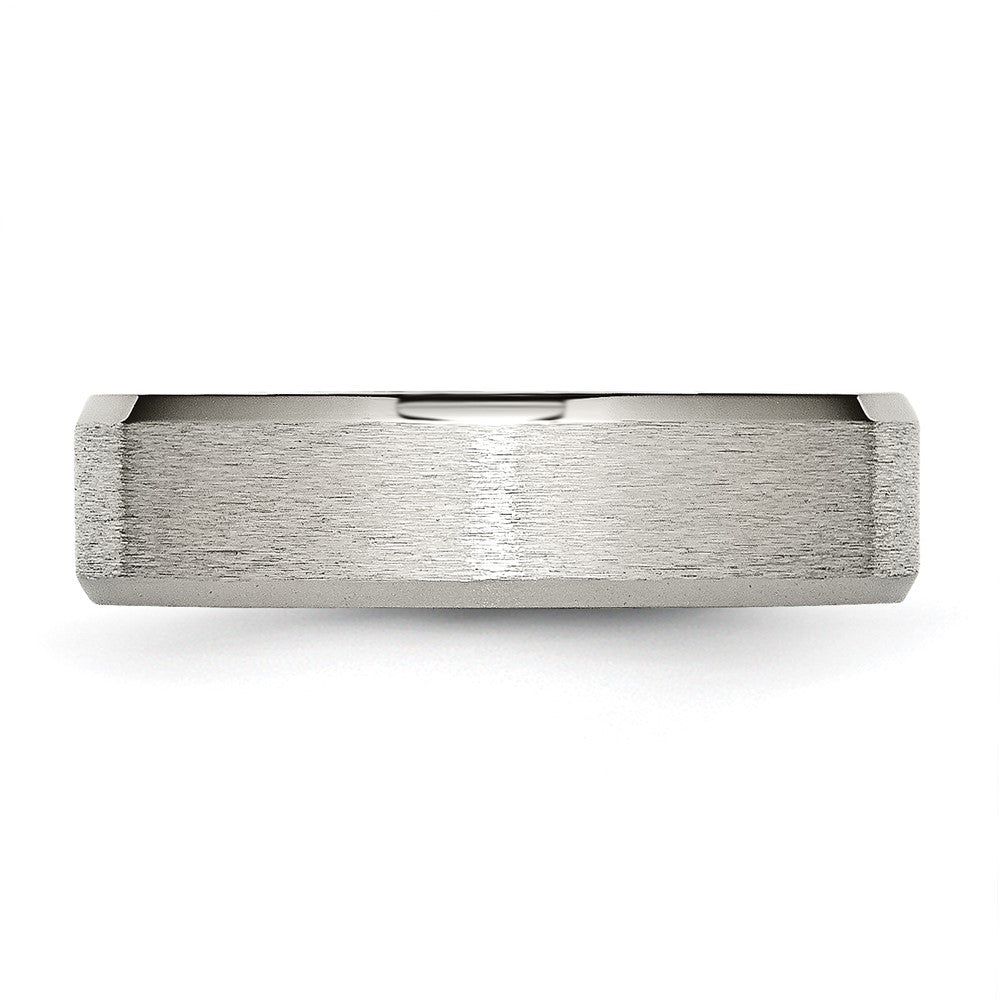 Chisel Titanium Brushed Center 6mm Beveled Edge Band