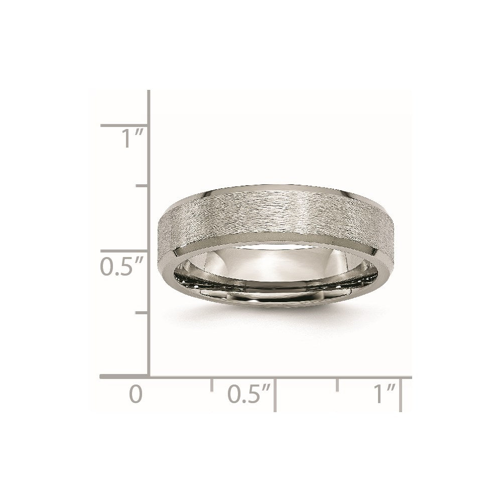 Chisel Titanium Brushed Center 6mm Beveled Edge Band