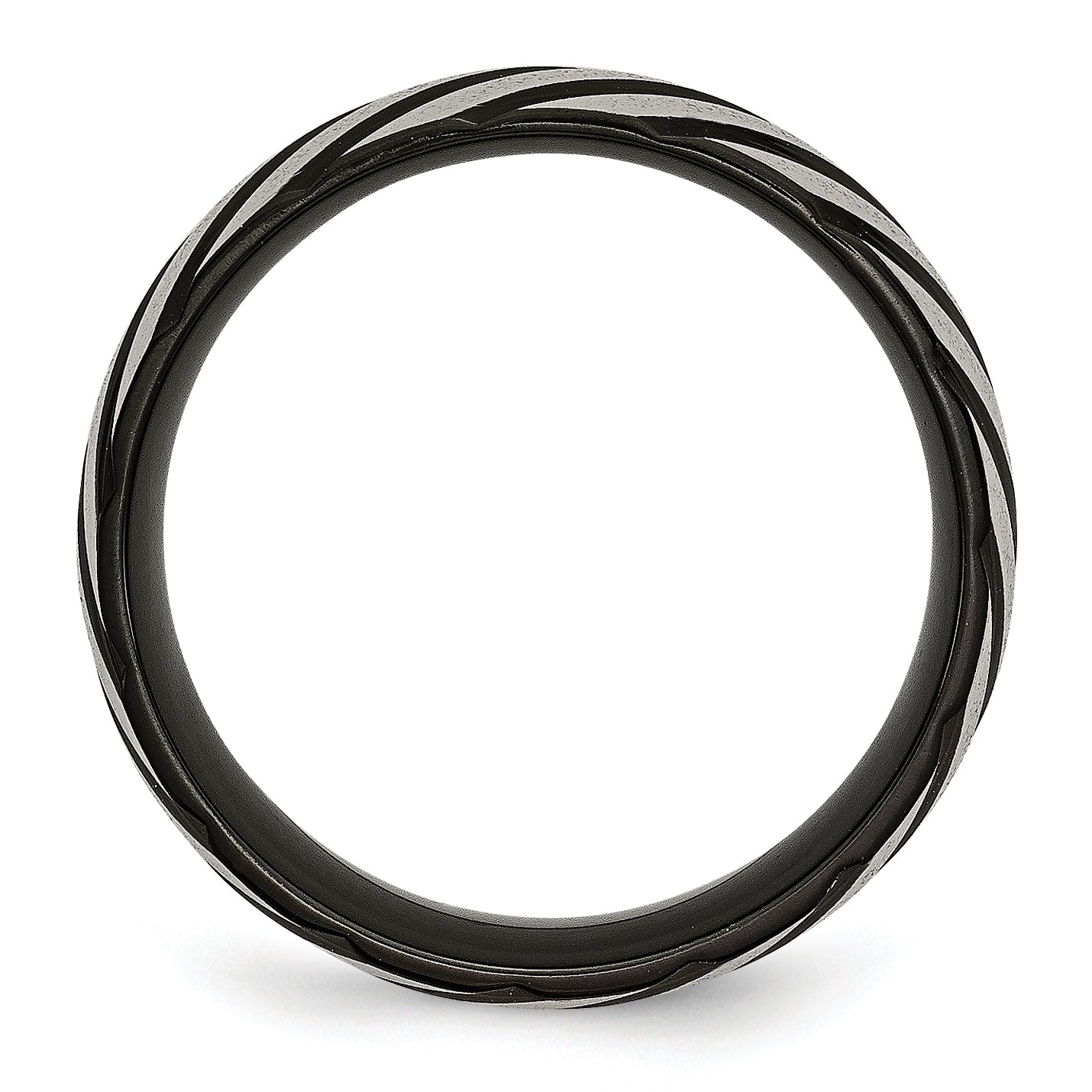 Titanium 8mm Black IP-plated Swirl Brushed & Polished Band TB300