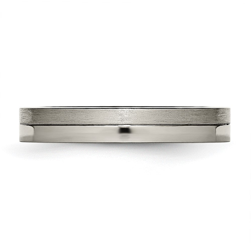 Chisel Titanium Brushed and Polished 4mm Grooved Band