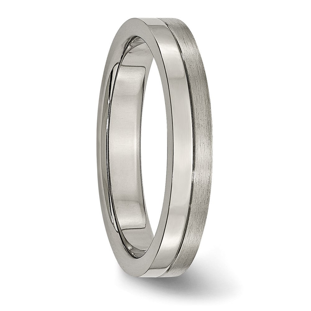 Chisel Titanium Brushed and Polished 4mm Grooved Band