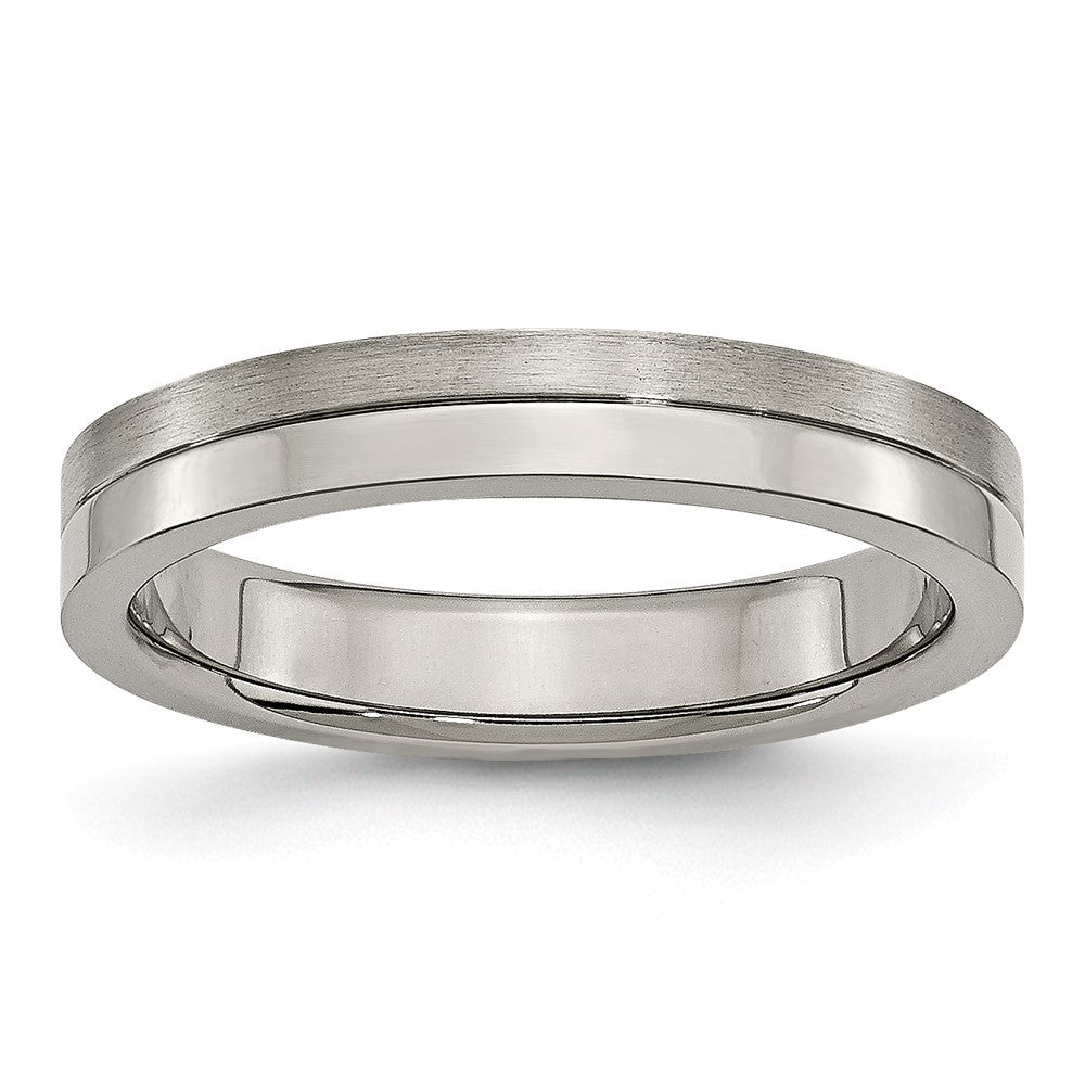 Chisel Titanium Brushed and Polished 4mm Grooved Band