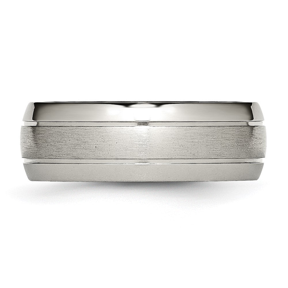 Chisel Titanium Brushed and Polished 8mm Grooved Band