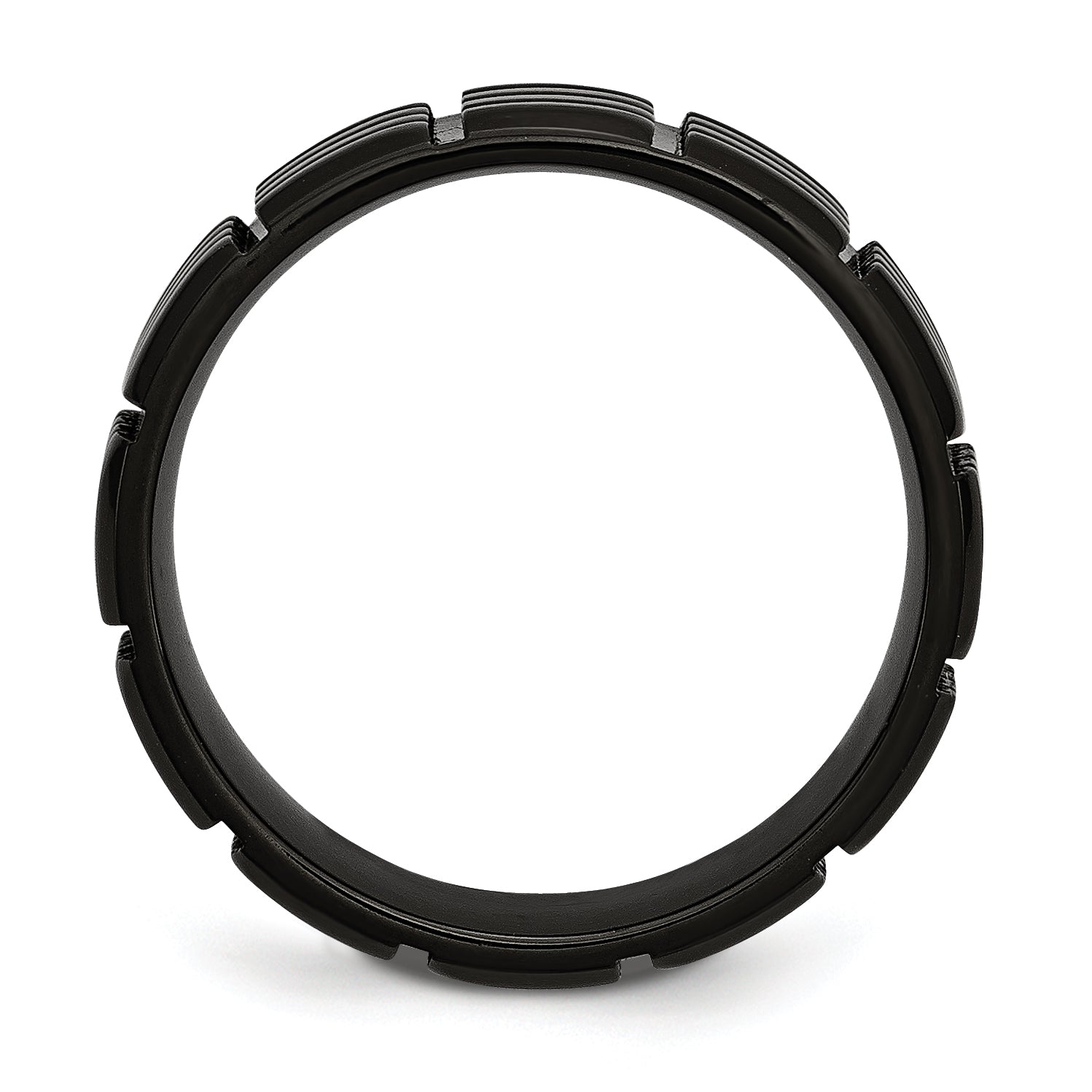 Titanium Grooved Black IP-plated 8mm Brushed Band TB315