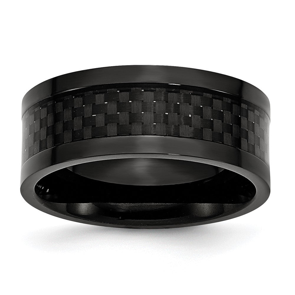 Chisel Titanium Polished Black IP-plated with Carbon Fiber Inlay 9mm Band