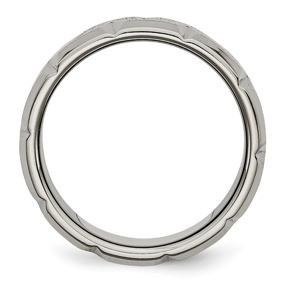 Titanium Beveled Edge Notched 8mm Brushed Band