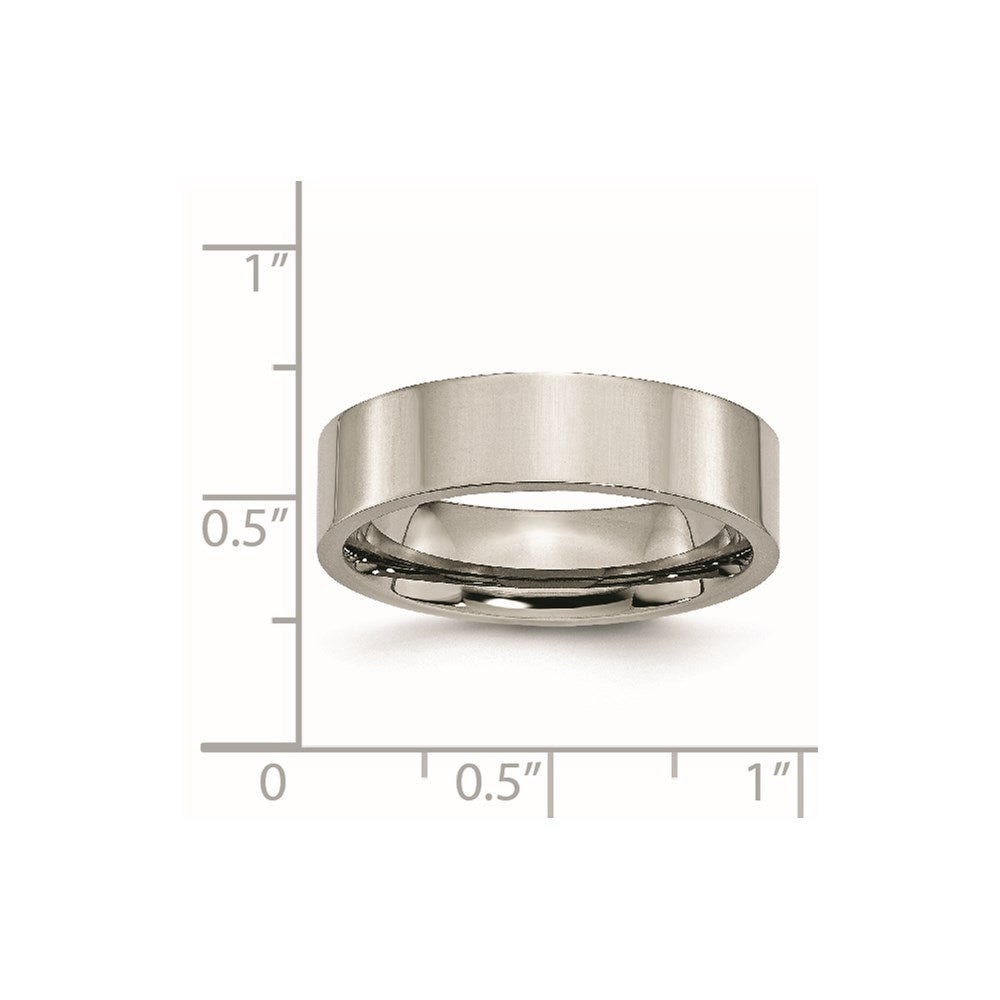 Chisel Titanium Polished 6mm Flat Band