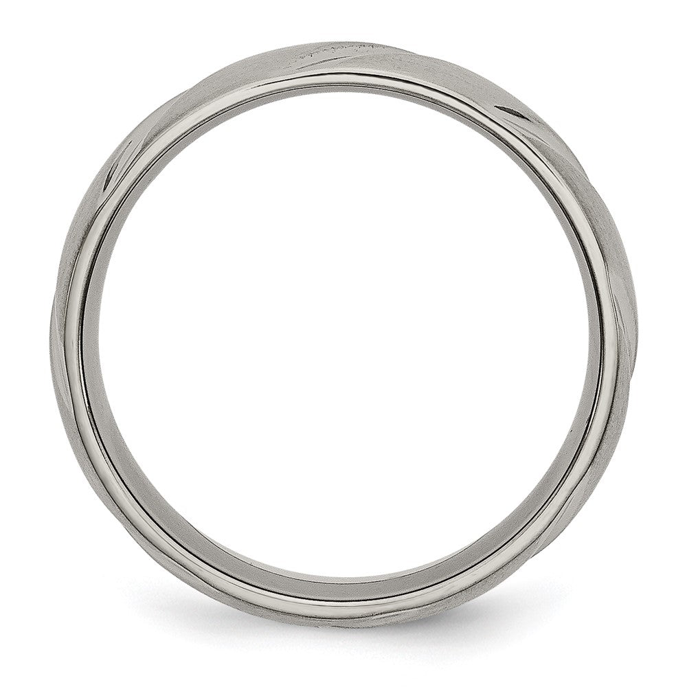 Chisel Titanium Satin 6mm Swirl Design Band