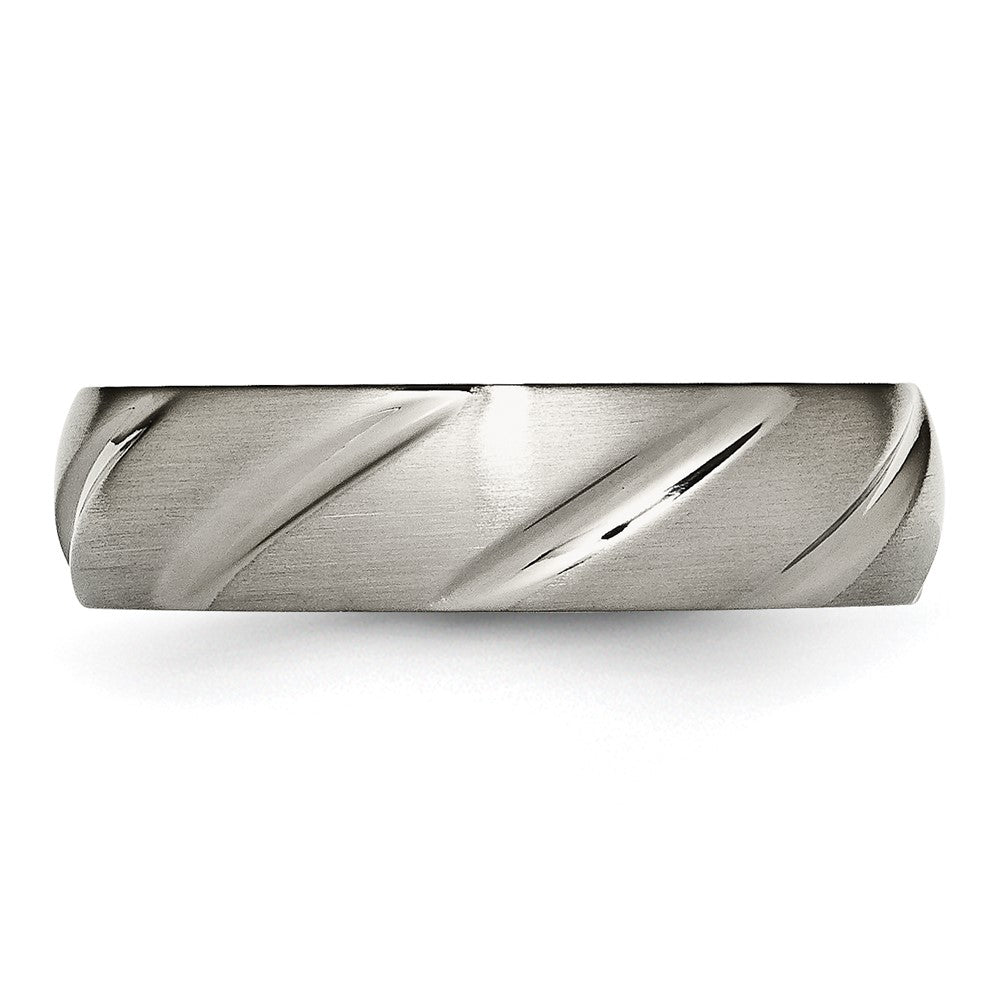 Chisel Titanium Satin 6mm Swirl Design Band