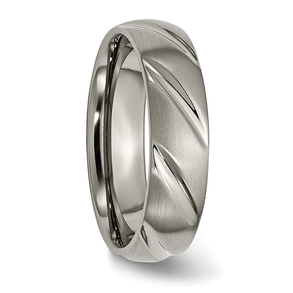 Chisel Titanium Satin 6mm Swirl Design Band