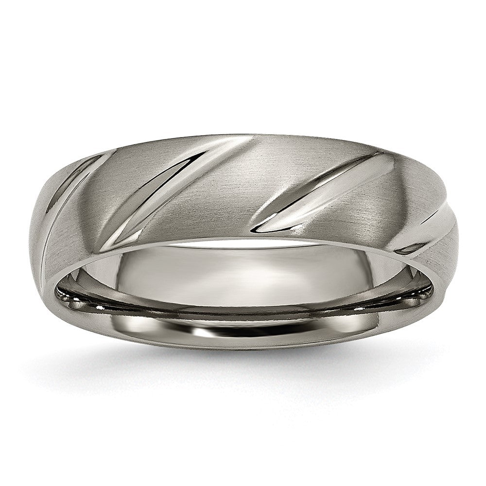 Chisel Titanium Satin 6mm Swirl Design Band