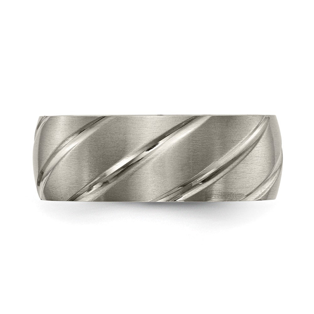 Chisel Titanium Satin 8mm Swirl Design Band