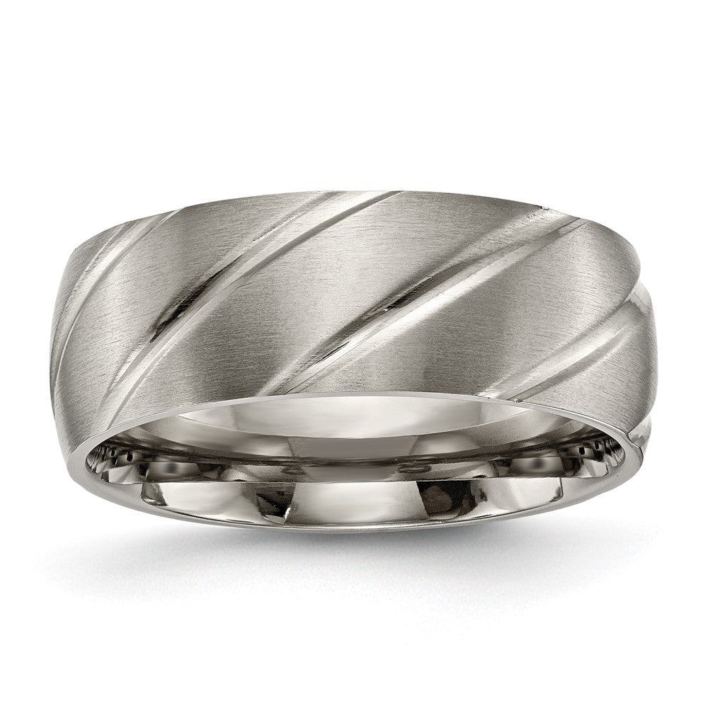 Chisel Titanium Satin 8mm Swirl Design Band