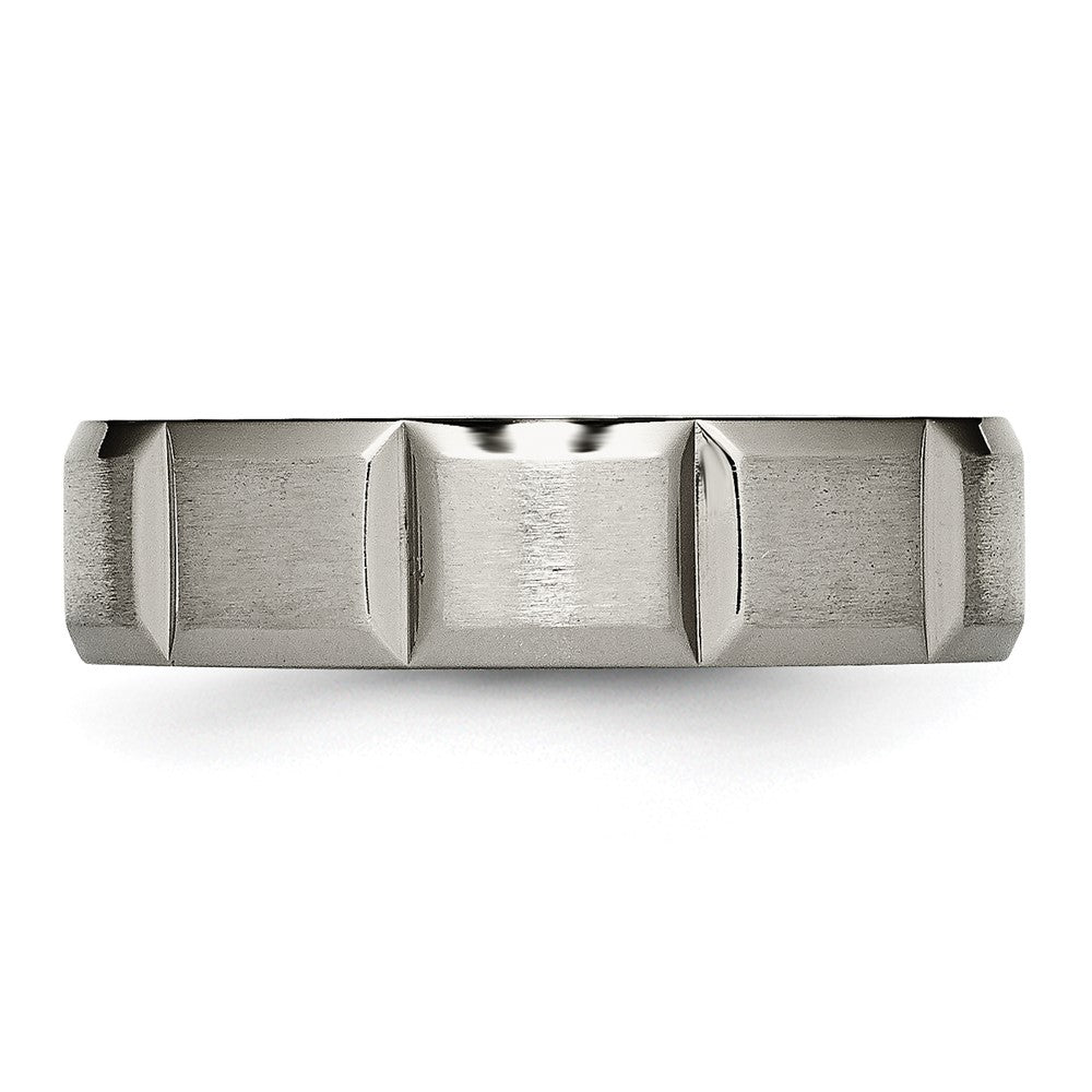 Chisel Titanium Satin and Polished 6mm Grooved Band