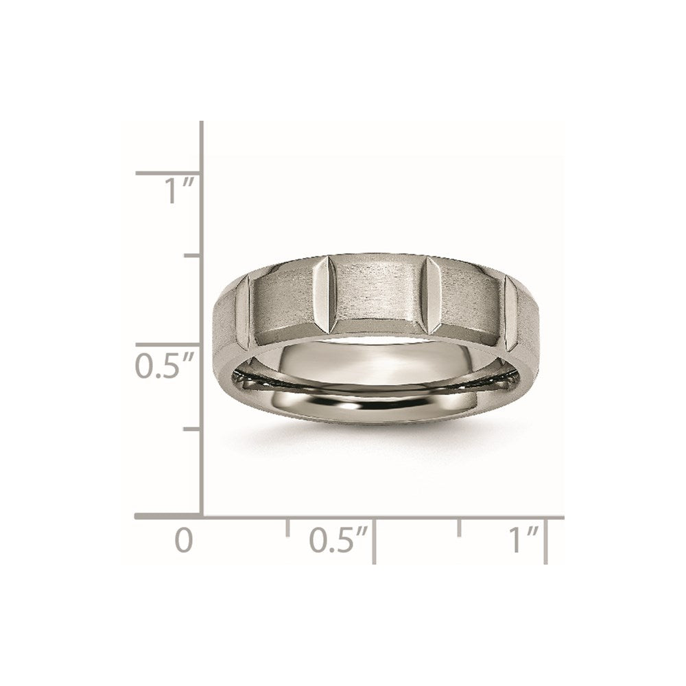 Chisel Titanium Satin and Polished 6mm Grooved Band