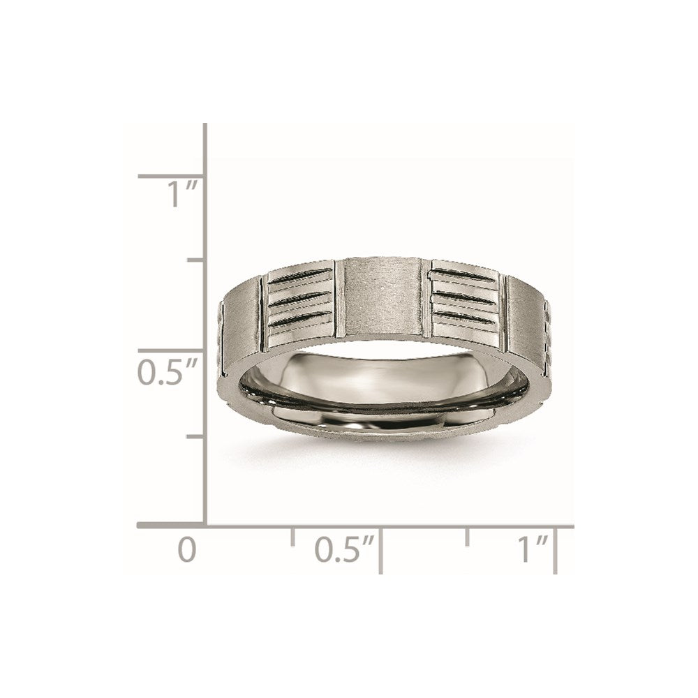 Titanium Satin and Polished 6mm Notched Band