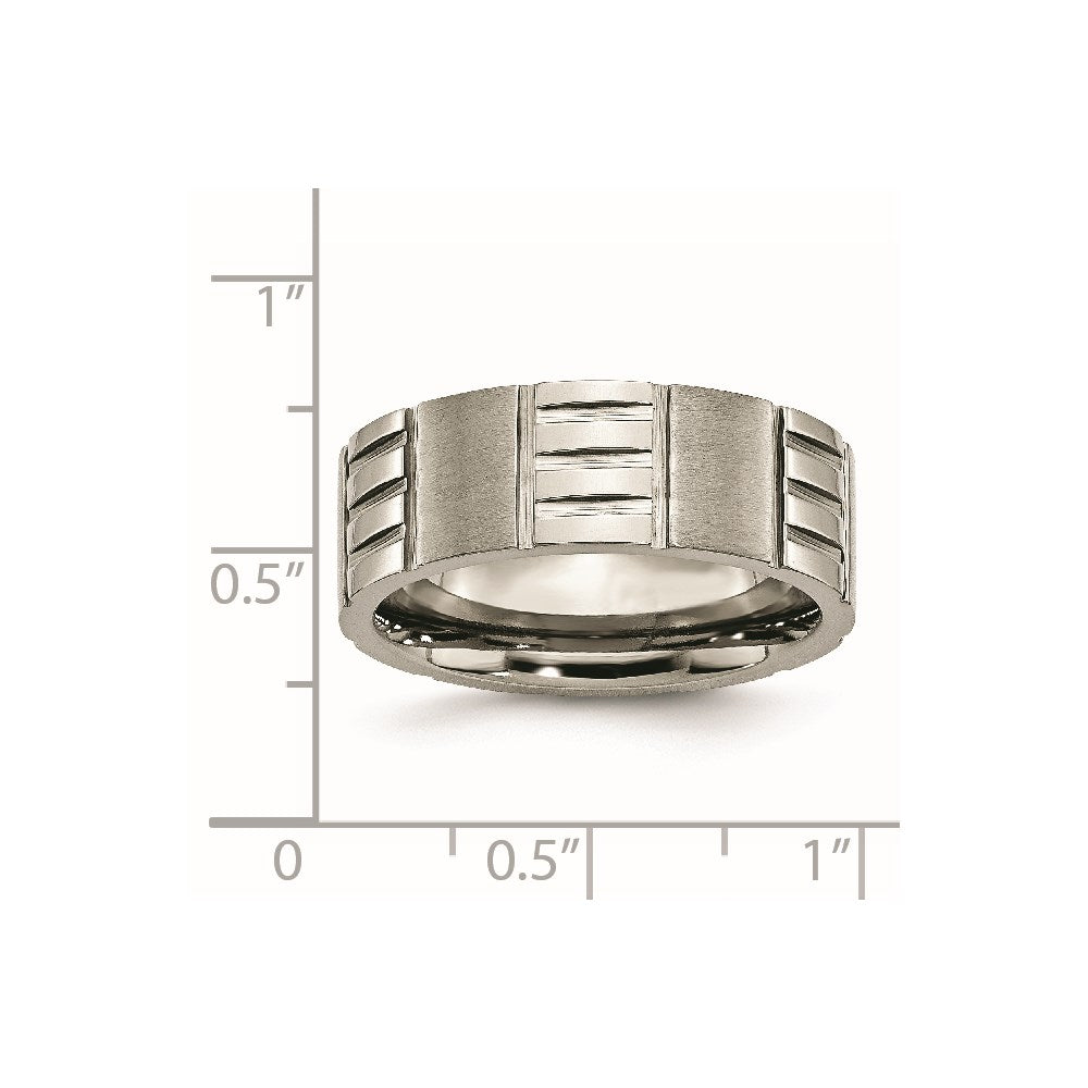 Titanium Satin and Polished 8mm Notched Band