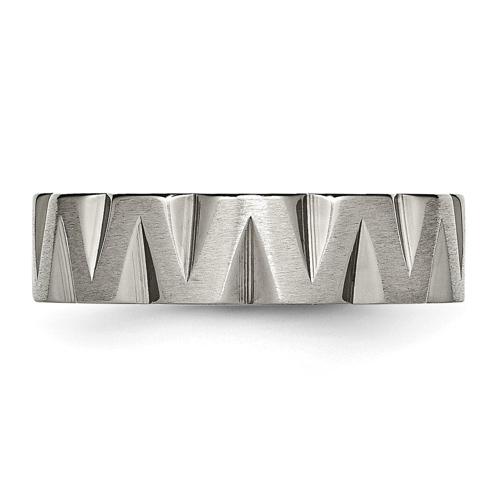 Titanium Satin and Polished 6mm Notched Band