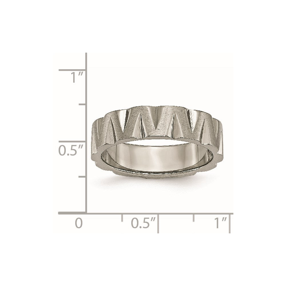 Titanium Satin and Polished 6mm Notched Band