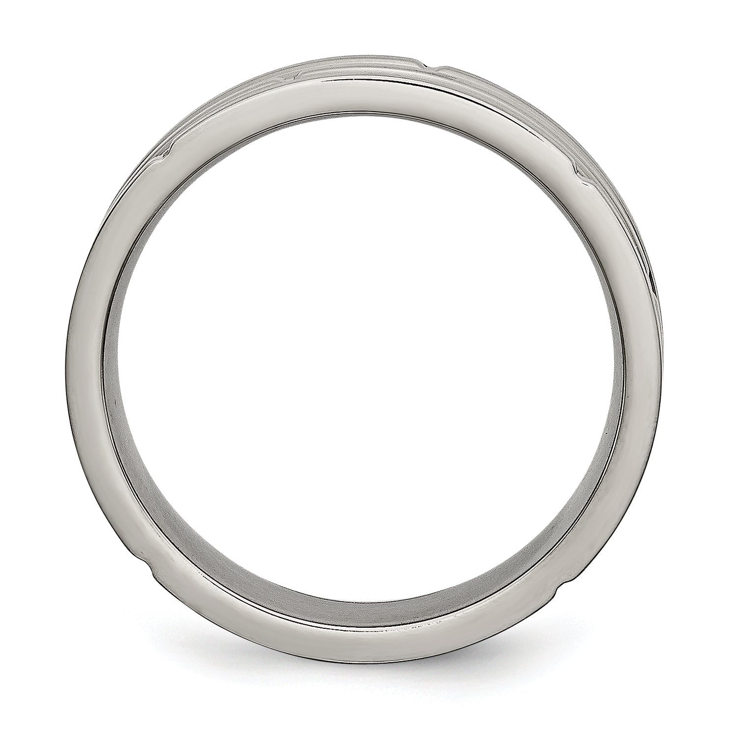 Titanium Grooved 6mm Polished and Satin Band TB329