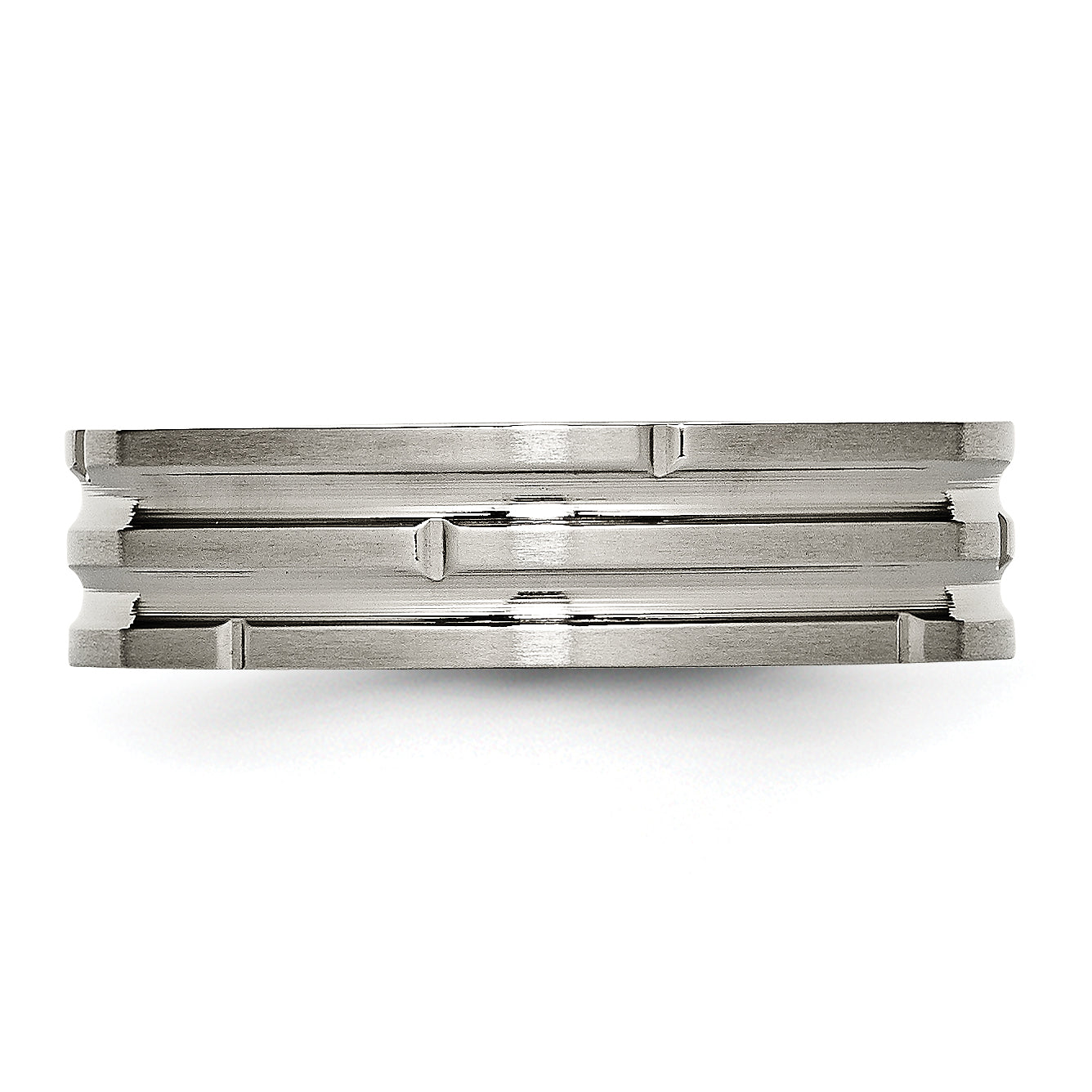 Titanium Grooved 6mm Polished and Satin Band TB329