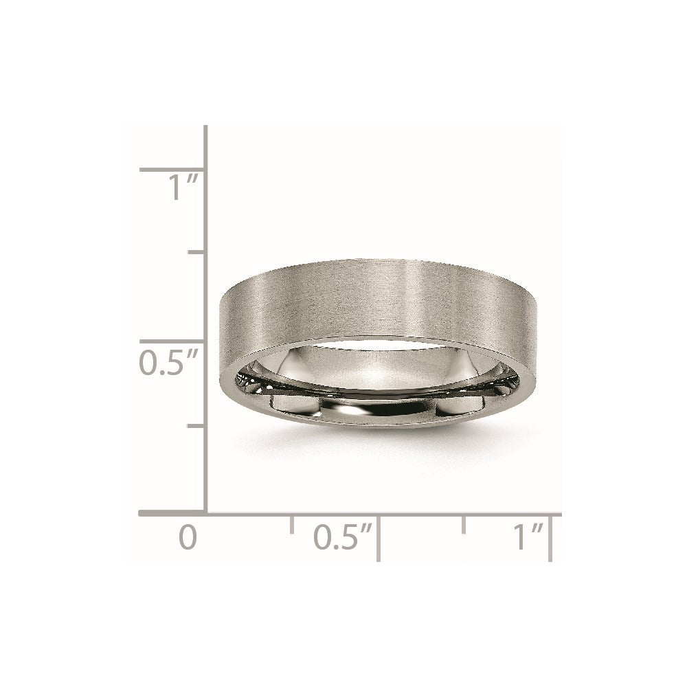 Chisel Titanium Brushed 6mm Flat Band