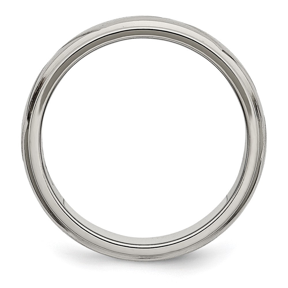 Titanium Polished X-Design 8mm Satin Center Ridged Edge Band