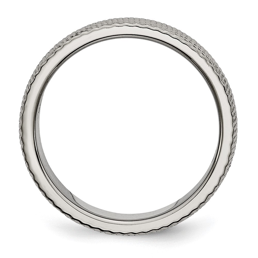 Chisel Titanium Polished and Textured 6mm Band