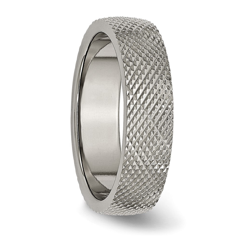 Chisel Titanium Polished and Textured 6mm Band