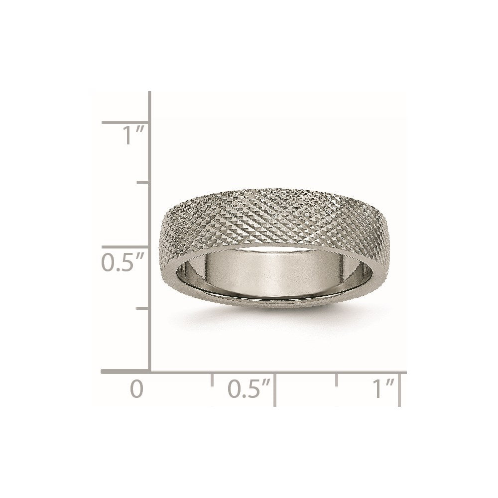 Chisel Titanium Polished and Textured 6mm Band