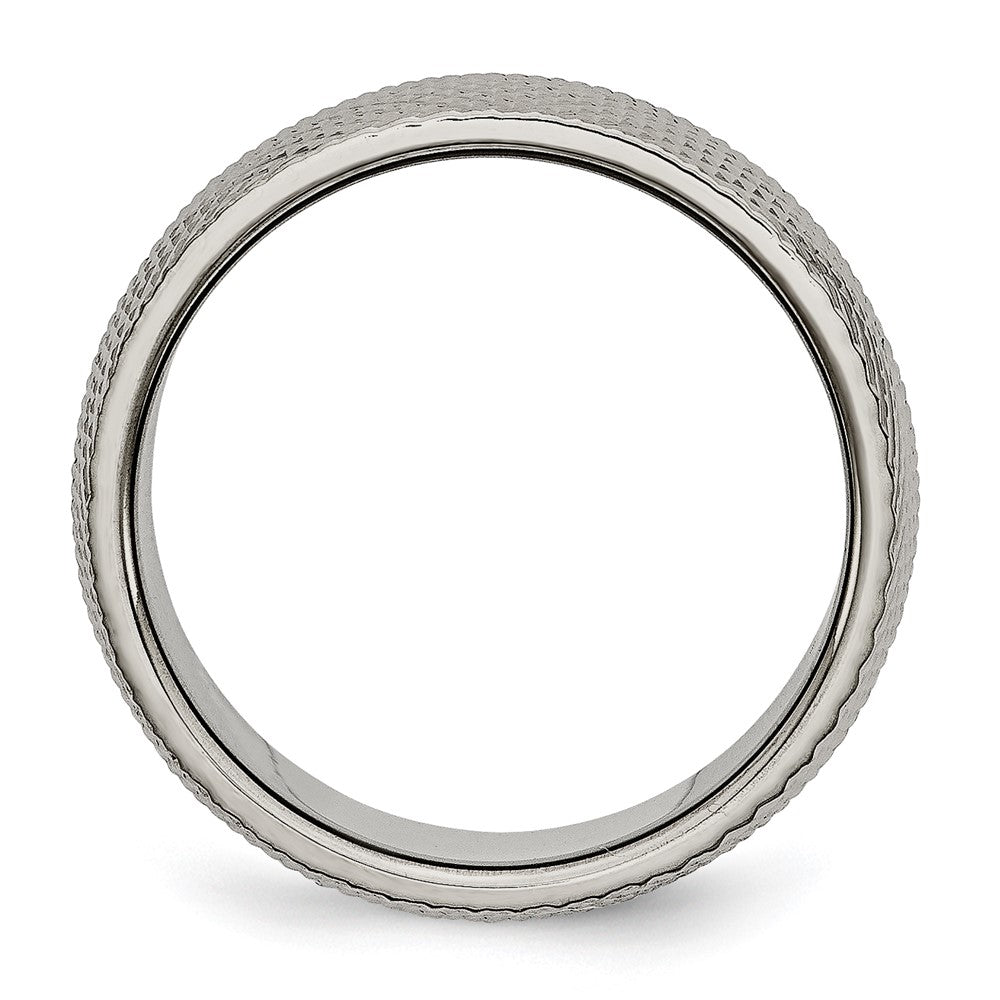 Chisel Titanium Polished and Textured 8mm Band