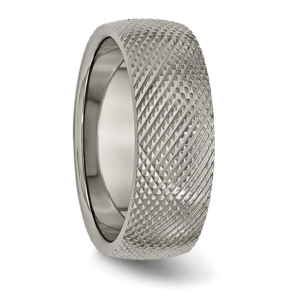 Chisel Titanium Polished and Textured 8mm Band