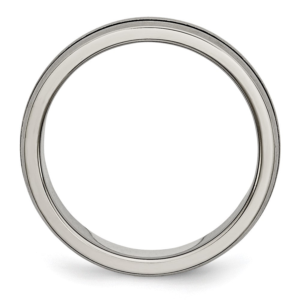 Titanium Enameled Grooved 6mm Satin Band