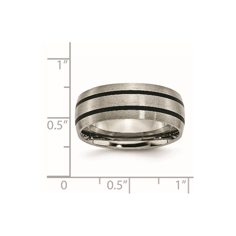 Titanium Enameled 8mm Satin Band