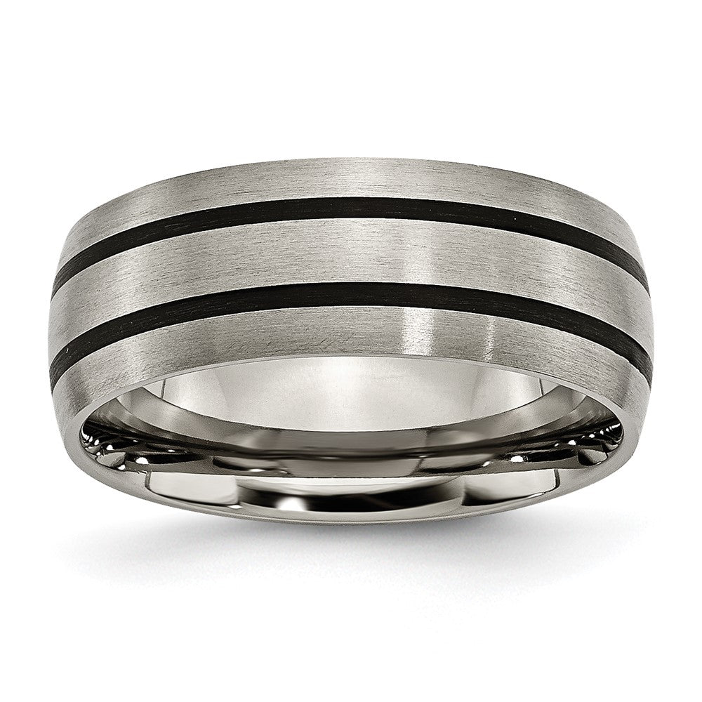 Titanium Enameled 8mm Satin Band