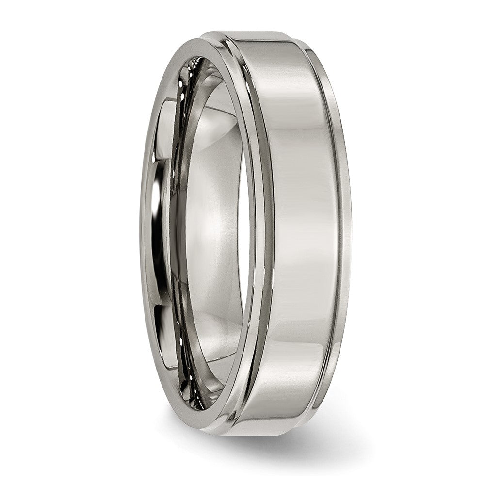 Chisel Titanium Polished 6mm Ridged Edge Band