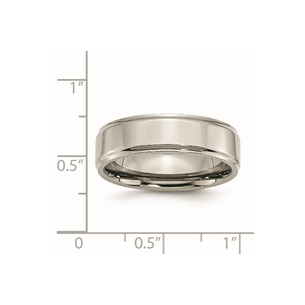 Chisel Titanium Polished 7mm Ridged Edge Band