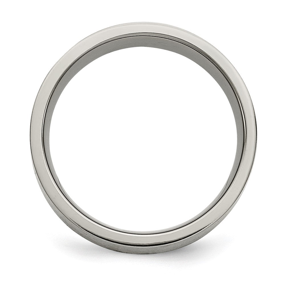 Titanium Brushed w/Sterling Silver Inlay 8mm Flat Band