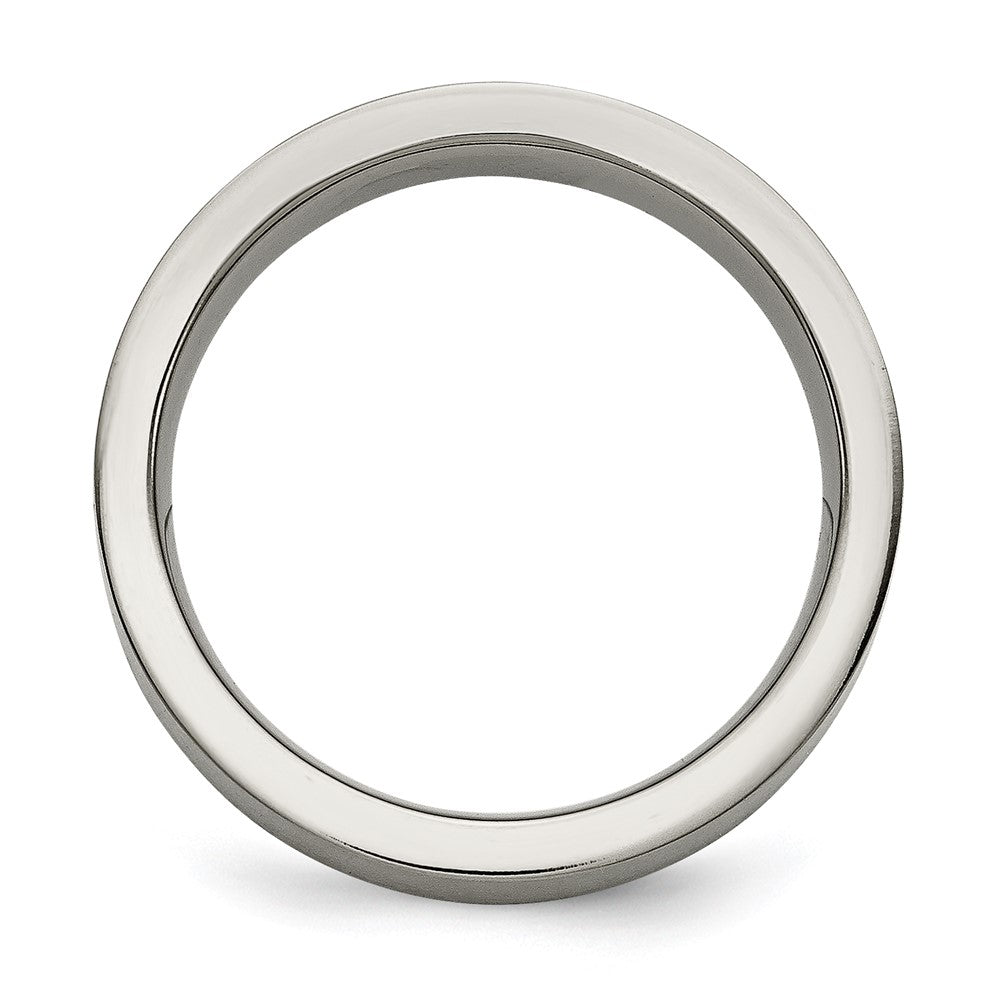 Titanium Brushed w/Sterling Silver Inlay 6mm Flat Band