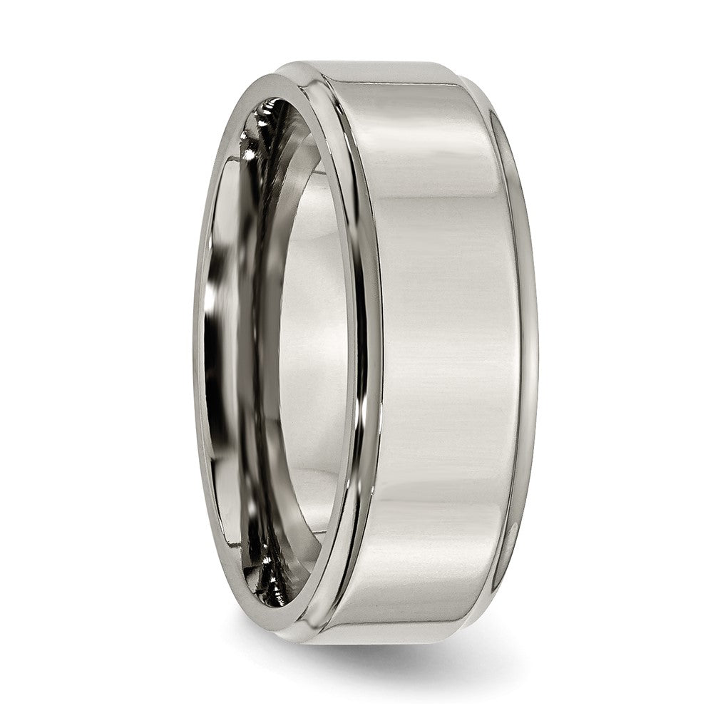 Chisel Titanium Polished 8mm Ridged Edge Band